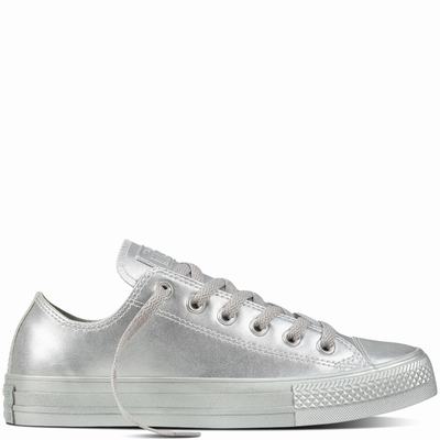 Converse Chuck Taylor All Star Liquid Metallic Low Tops Womens - Silver/Silver/Silver Shoes (755NSQRI)